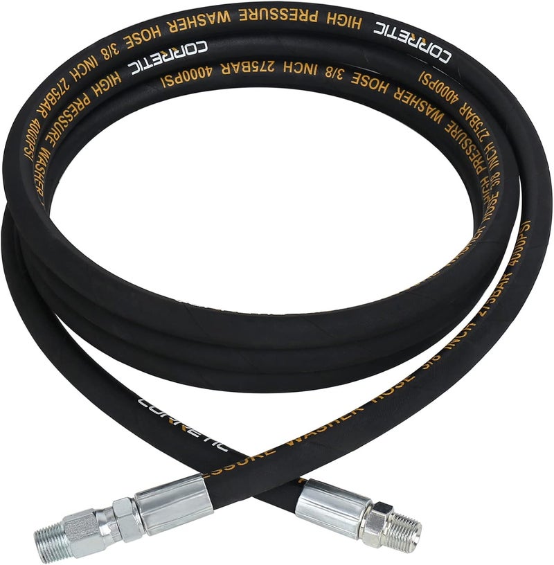 Corretic 12 FT Pressure Washer Hose, 3/8 Inch, 4000 PSI, With Hose Reel Connector - Image 1